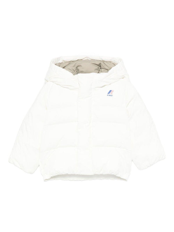 Giubbino per neonati K-Way Kids bianco con design trapuntato – Accessorio premium elegante