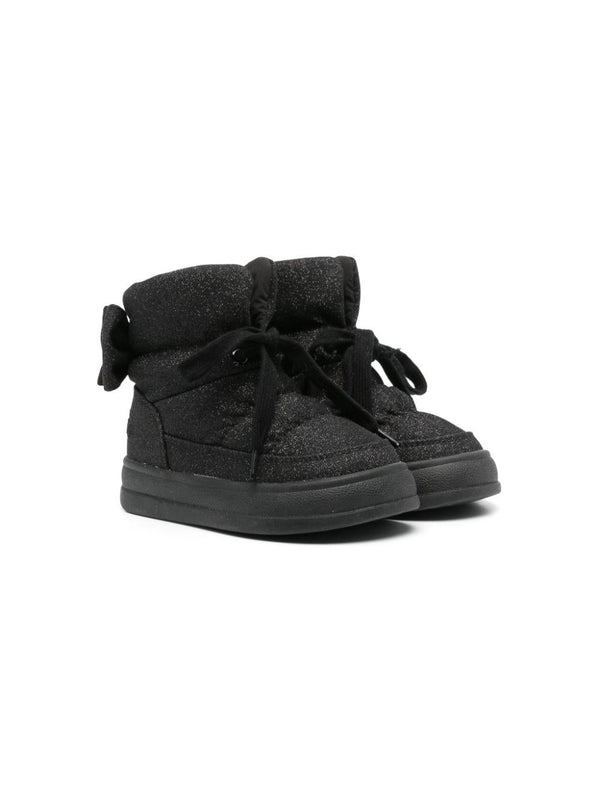 Stivali per bambina Monnalisa nero con design imbottito con glitter – Accessorio premium elegante