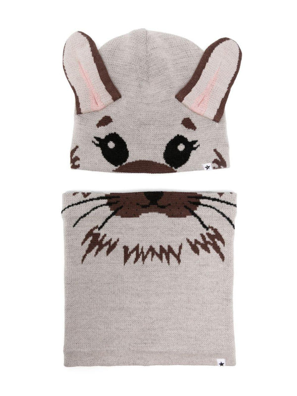 Set berretto Kleo per bambino Molo grigio con motivo animalier – Accessorio premium elegante
