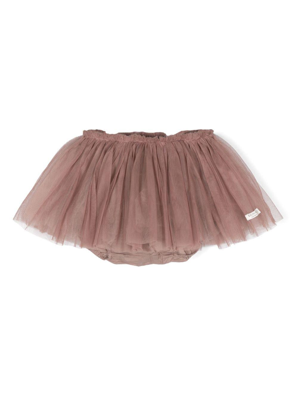Gonna per neonata Donsje Rieta grigio/viola con rete in tulle – Accessorio premium elegante