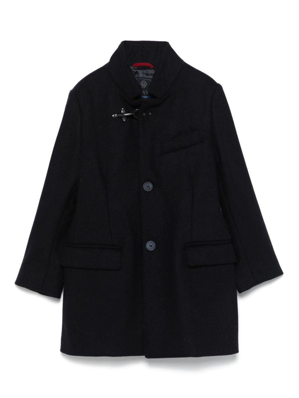 Cappotto per bambino Fay Kids blu monopetto con colletto rialzato – Accessorio premium elegante