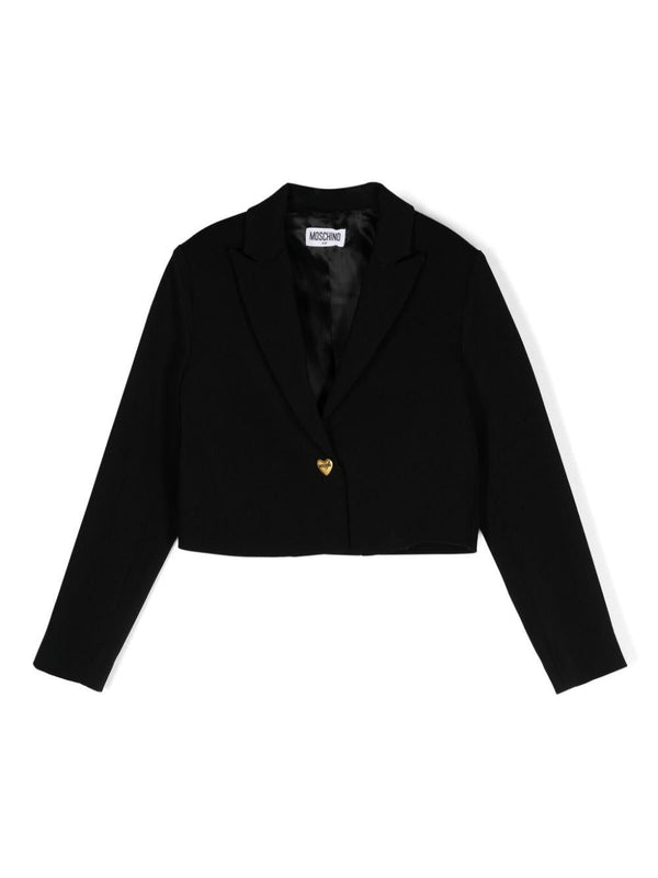 Giacca per bambina Moschino Kids nero modello crop – Accessorio premium elegante