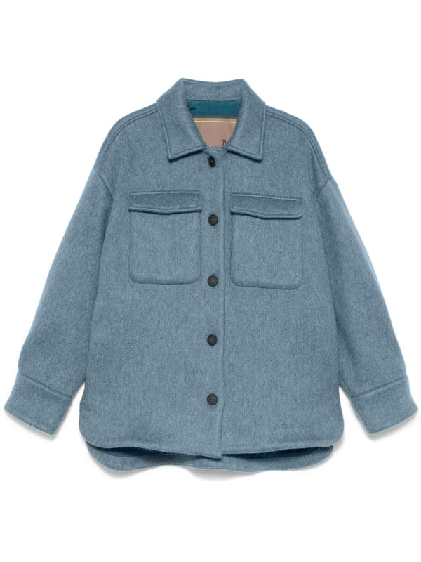 Giacca per donna The M Gladis azzurro con effetto spazzolato – Accessorio premium elegante