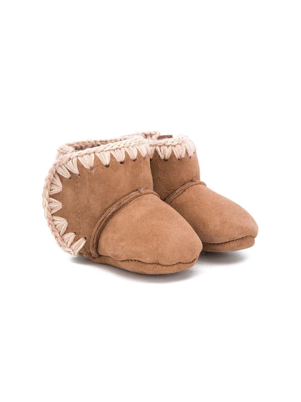 Stivali da neve per neonata Mou Kids marrone con design senza aperture – Accessorio premium elegante