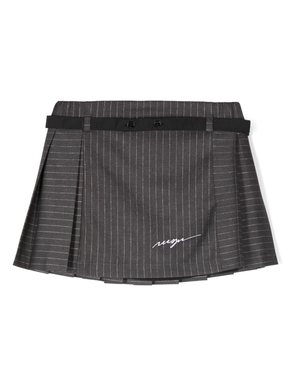 Minigonna gessata grigio per bambina MSGM Kids – Accessorio premium elegante