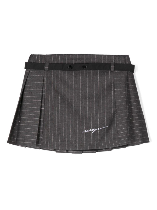 Minigonna gessata grigio per bambina MSGM Kids – Accessorio premium elegante