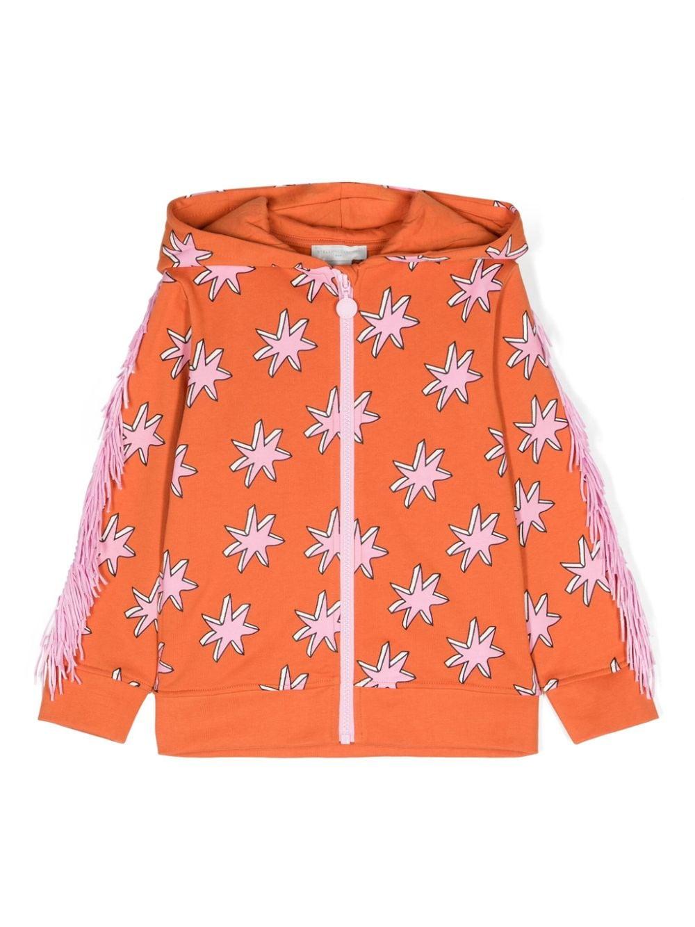 Felpa per bambina Stella McCartney Kids arancione con stampa grafica – Accessorio premium elegante