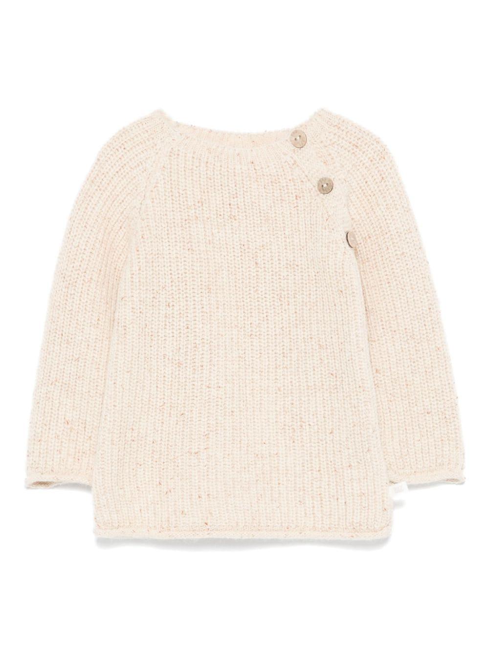 Maglione per neonati Paz Rodriguez beige con effetto mélange – Accessorio premium elegante