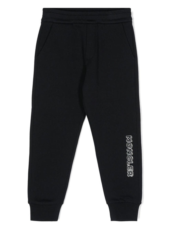 Pantaloni da tuta con stampa logo per bambino Moncler Enfant blu con toppa – Accessorio premium elegante