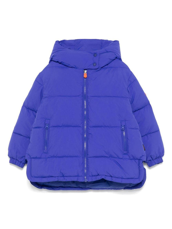 Giubbino per bambina Save The Duck Kids Glenda blu con orlo asimmetrico – Accessorio premium elegante