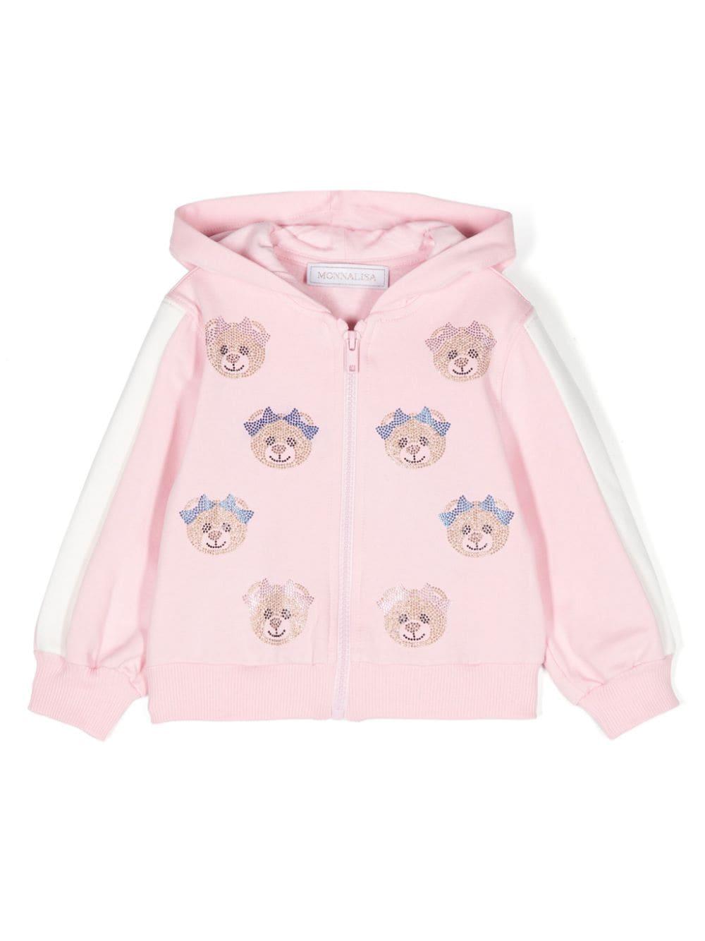 Felpa rosa per neonata con decorazione Monnalisa – Accessorio premium elegante