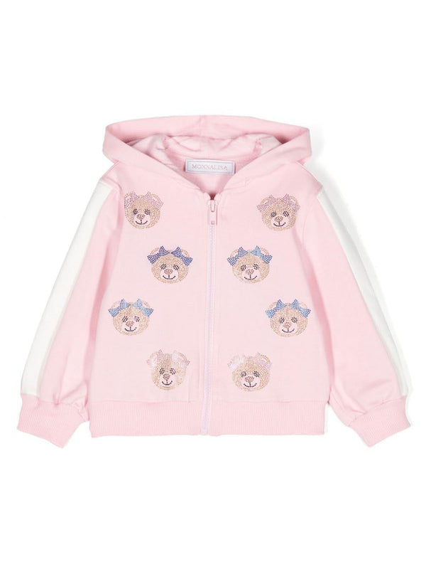 Felpa rosa per neonata con decorazione Monnalisa – Accessorio premium elegante