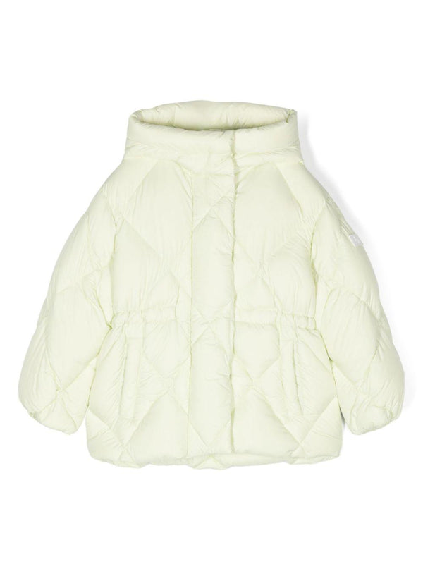 Giubbino con cappuccio per bambina Il Gufo bianco con orlo svasato – Accessorio premium elegante