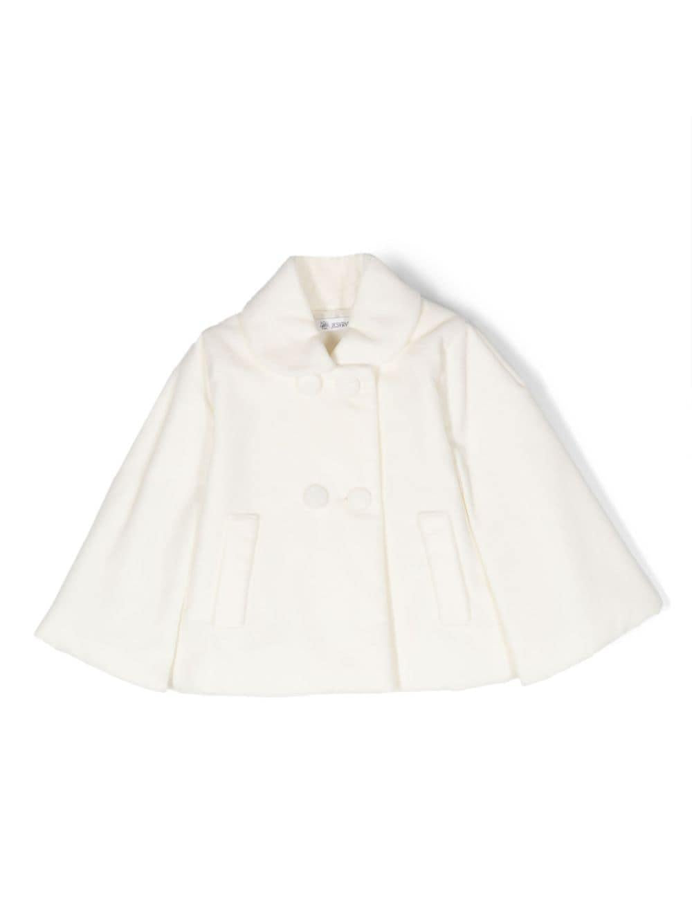 Cappotto per neonata Jesurum Baby bianco in doppiopetto in finta pelliccia – Accessorio premium elegante
