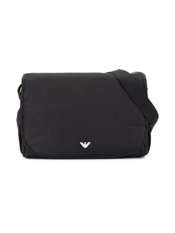 Borsa fasciatoio per neonati Emporio Armani Kids nera con logo – Accessorio premium elegante