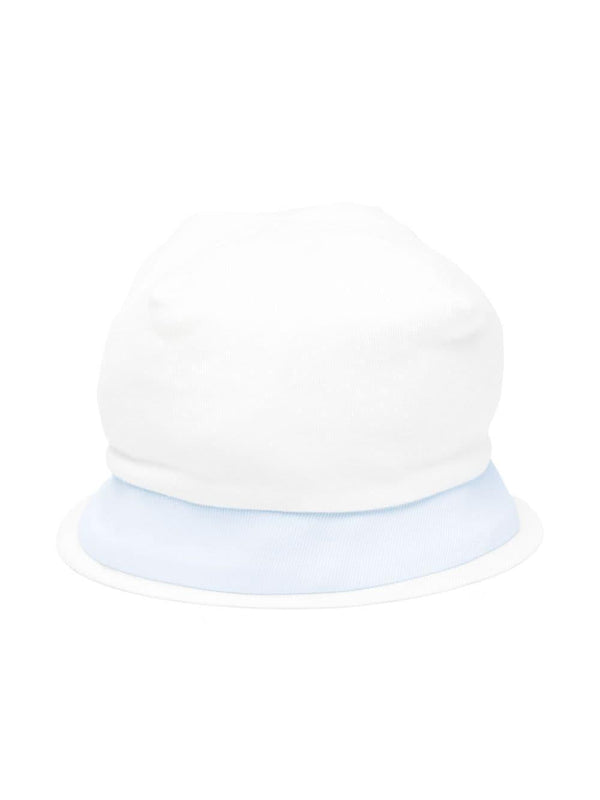 Cappello con bordo a contrasto per neonato La Stupenderia bianco con corona bombata – Accessorio premium elegante