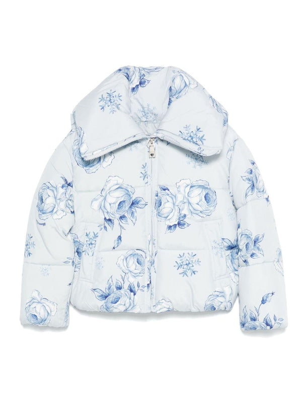 Piumino per bambina Monnalisa bianco con stampa floreale – Accessorio premium elegante