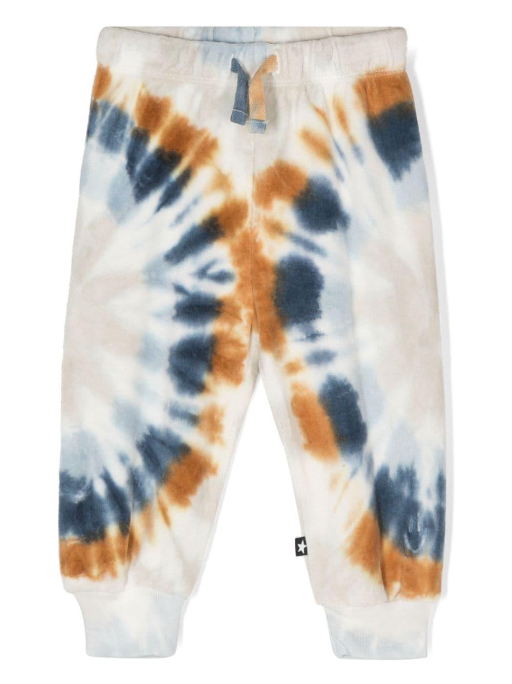Pantaloni sportivi per neonato Molo Simeon bianco con stampa tie dye – Accessorio premium elegante