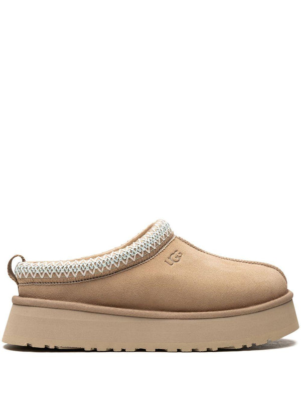 Slippers per bambina UGG Kids Tazz Sand beige con cucitura decorativa – Accessorio premium elegante