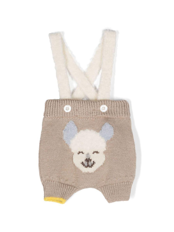 Shorts per neonati Gensami Kids beige Alpachino con intarsio – Accessorio premium elegante