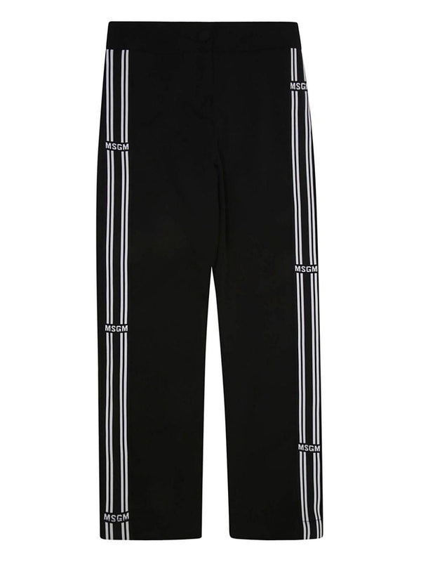 Pantaloni da tuta per bambina MSGM Kids nero con banda laterale – Accessorio premium elegante