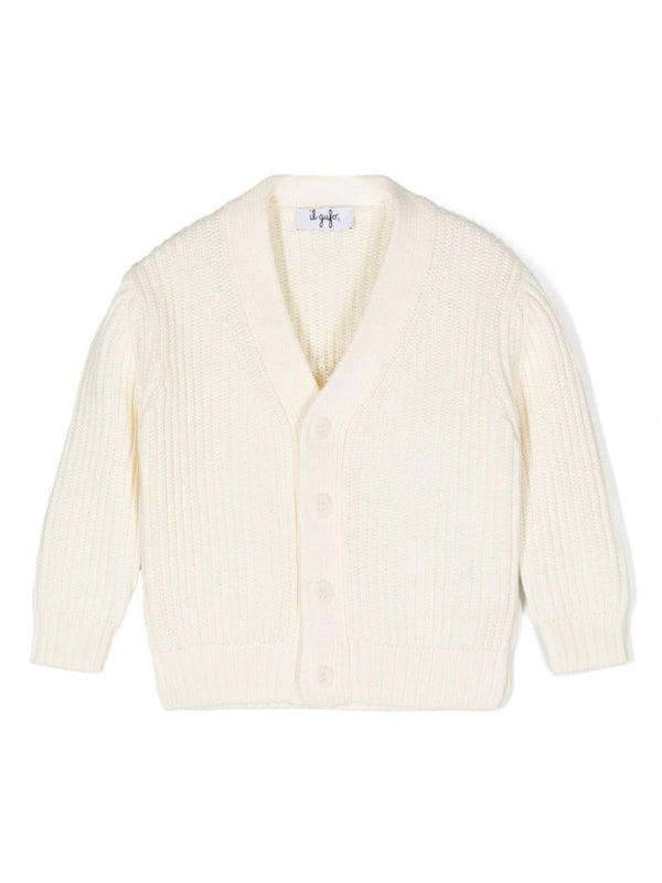 Cardigan a coste per neonato Il Gufo bianco con maniche lunghe – Accessorio premium elegante