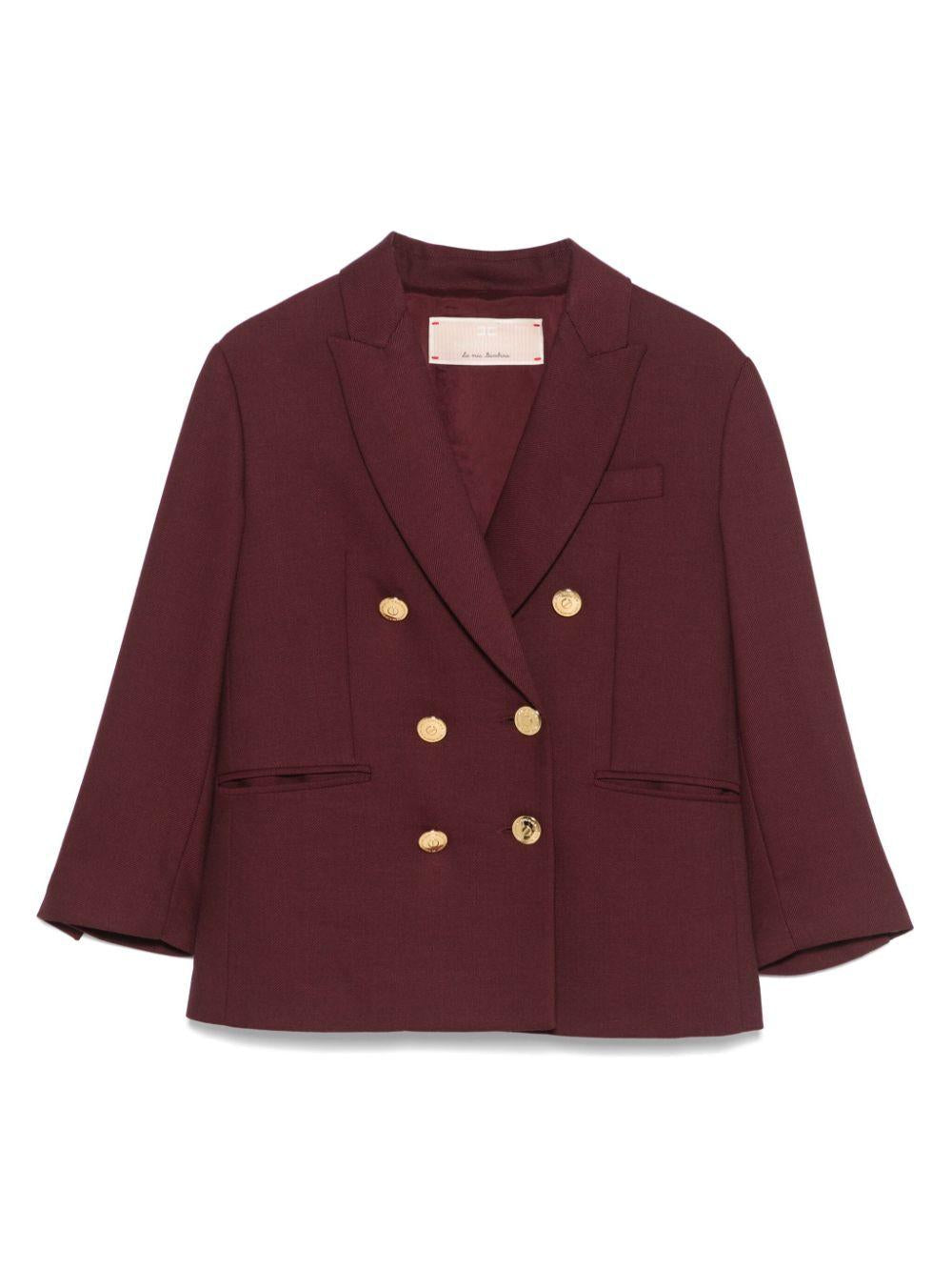 Blazer doppiopetto per bambina Elisabetta Franchi La Mia Bambina rosso a maniche lunghe – Accessorio premium elegante