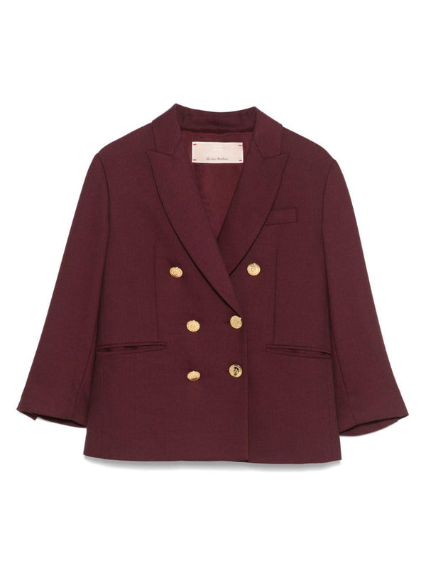 Blazer doppiopetto per bambina Elisabetta Franchi La Mia Bambina rosso a maniche lunghe – Accessorio premium elegante