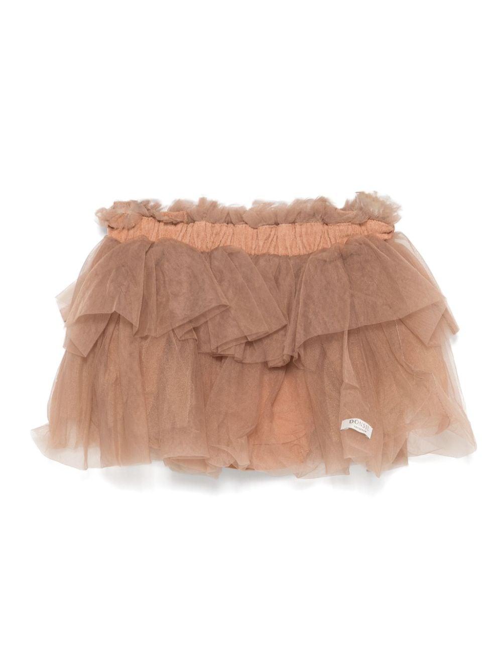 Gonna tutù bassa per neonata Donsje marrone con elastico in vita – Accessorio premium elegante