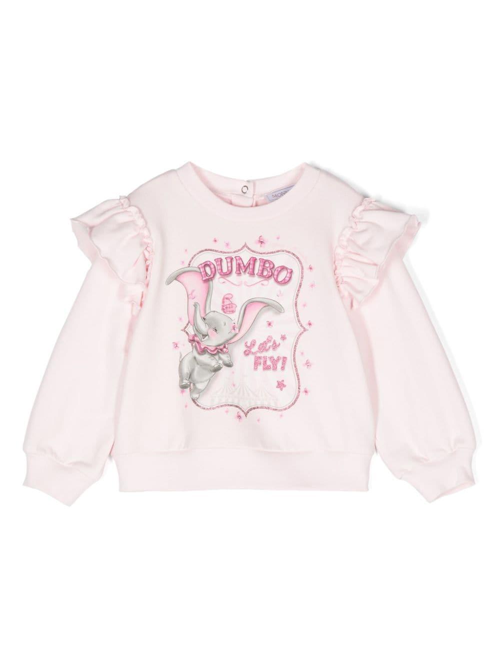 Felpa Romantic Circus con stampa per neonata Monnalisa con dettaglio con glitter – Accessorio premium elegante
