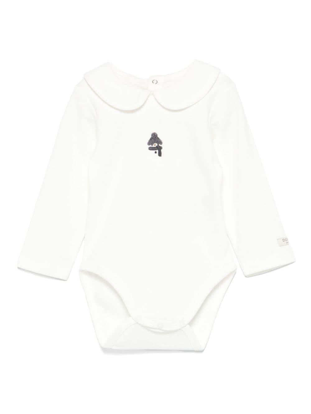 Tutina per neonato Donsje Kris bianco con decorazione pinguino – Accessorio premium elegante