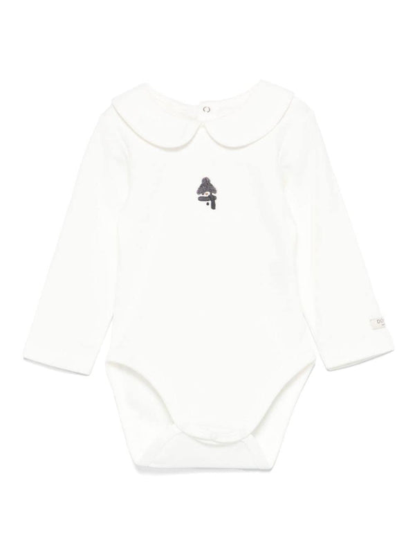 Tutina per neonato Donsje Kris bianco con decorazione pinguino – Accessorio premium elegante