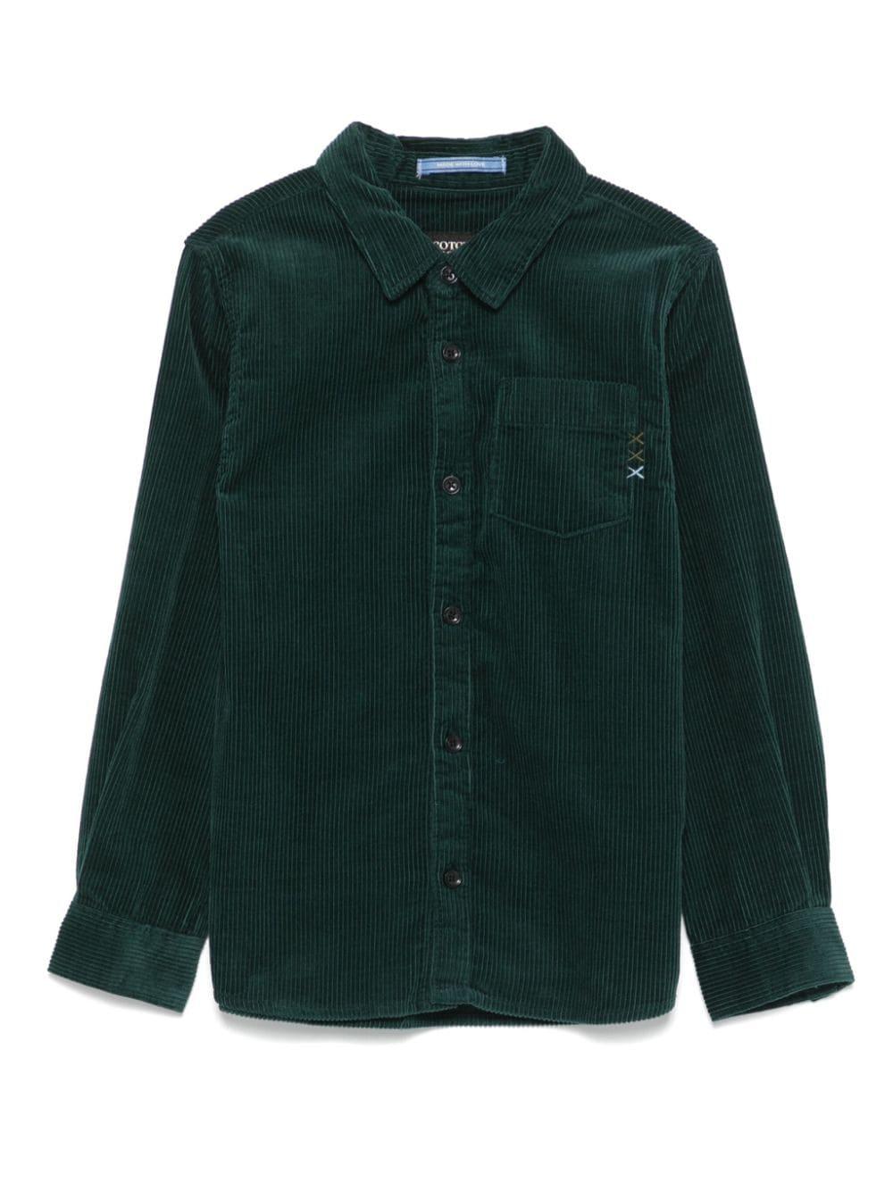 Camicia verde per bambino di velluto a coste Scotch & Soda – Accessorio premium elegante
