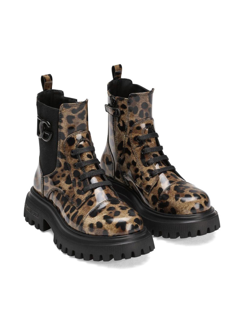 Stivali per bambina Dolce & Gabbana Kids animalier con applicazione – Accessorio premium elegante