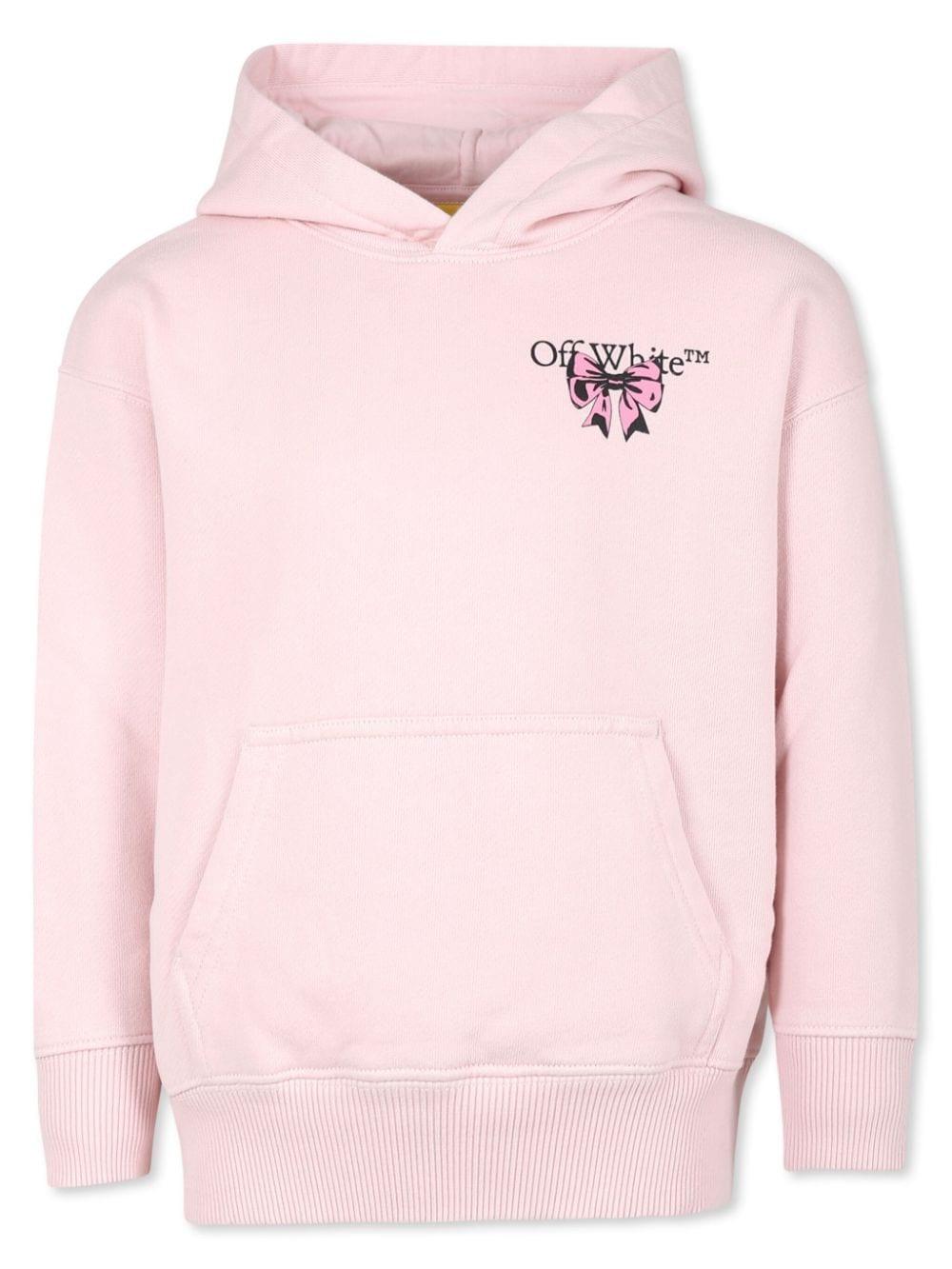 Felpa con stampa per bambina Off-White Kids rosa con orlo dritto – Accessorio premium elegante