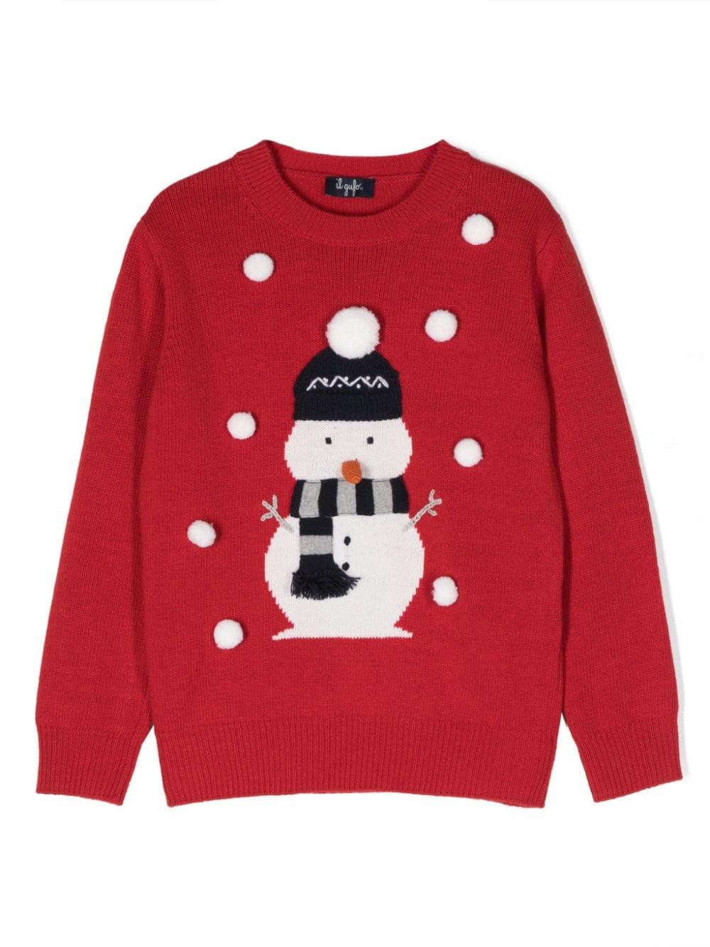 Maglione girocollo per bambino Il Gufo rosso con maniche lunghe – Accessorio premium elegante