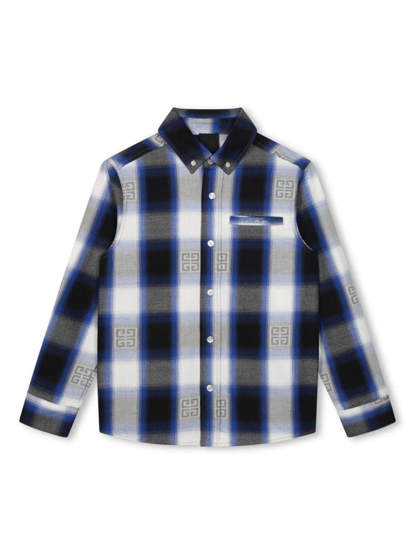 Camicia per bambino Givenchy Kids nero con fantasia tartan – Accessorio premium elegante