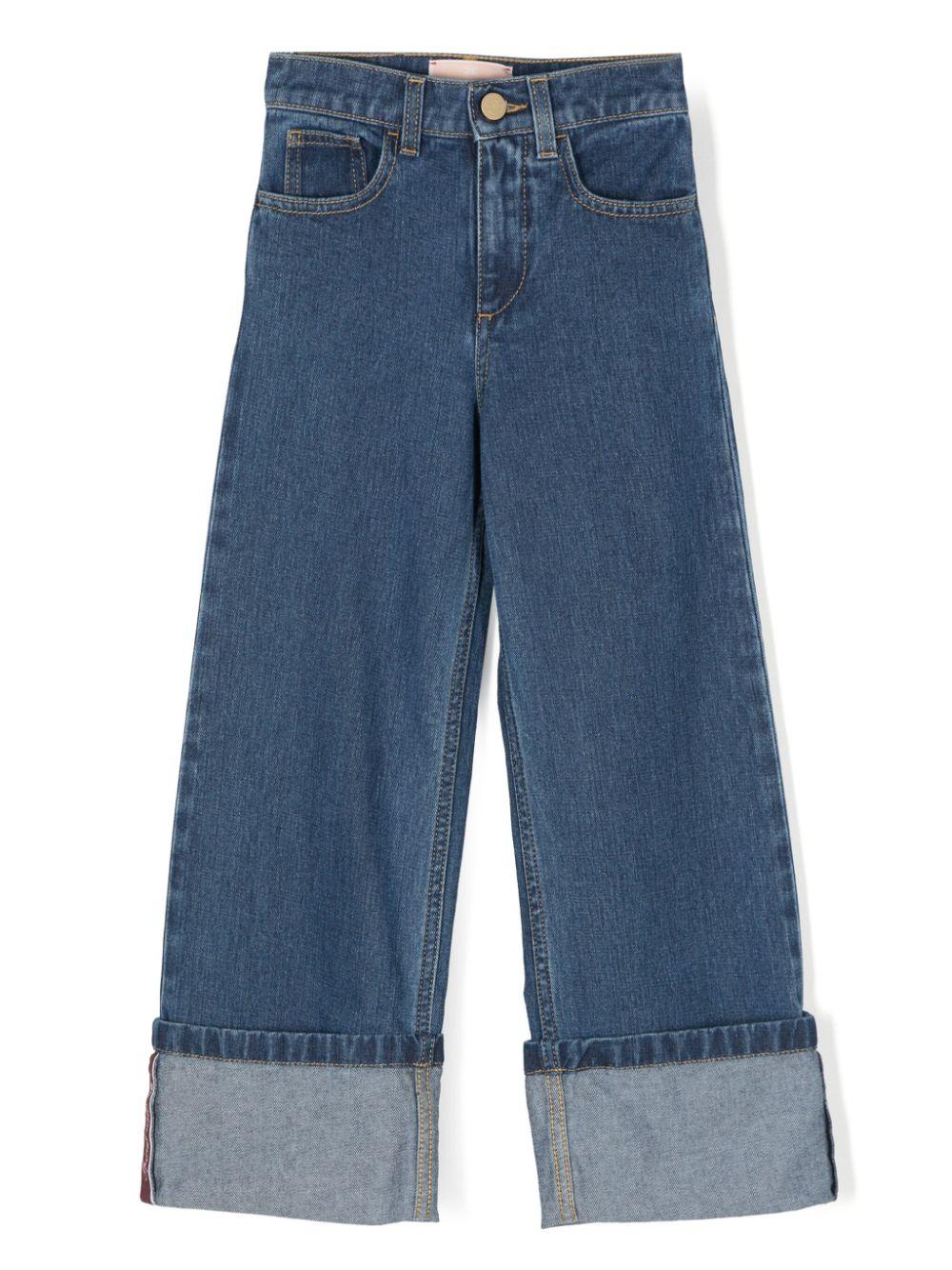 Jeans slim per bambina Elisabetta Franchi La Mia Bambina blu con passanti – Accessorio premium elegante