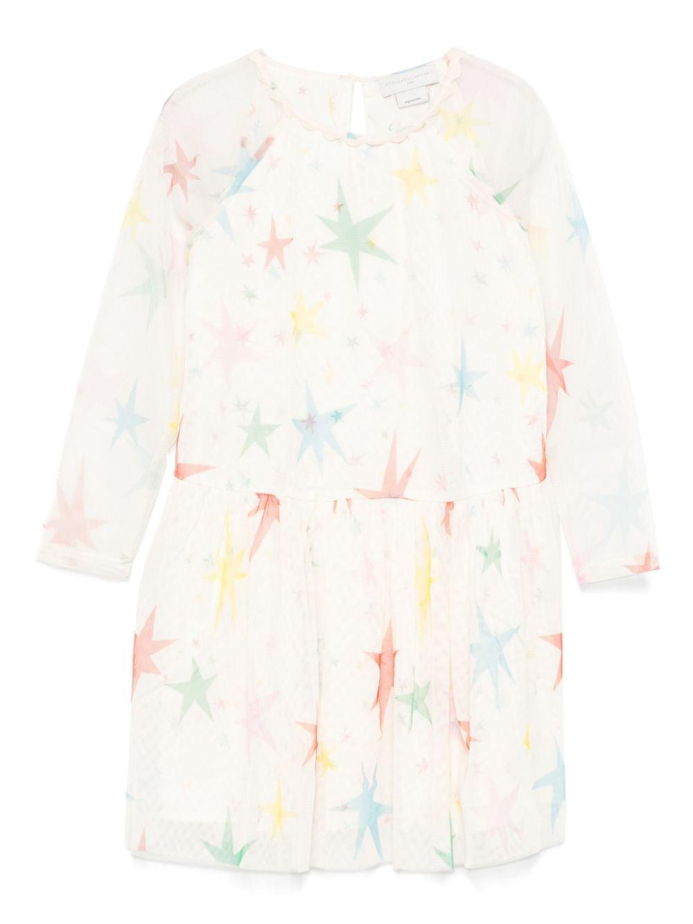 Abito per bambina Stella McCartney Kids bianco con stampa a stelle – Accessorio premium elegante