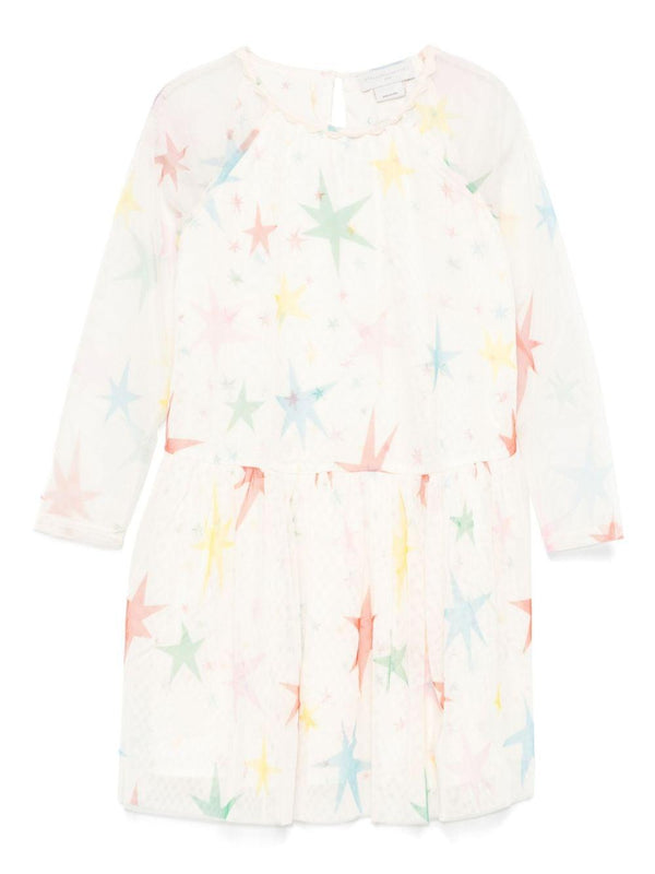 Abito per bambina Stella McCartney Kids bianco con stampa a stelle – Accessorio premium elegante