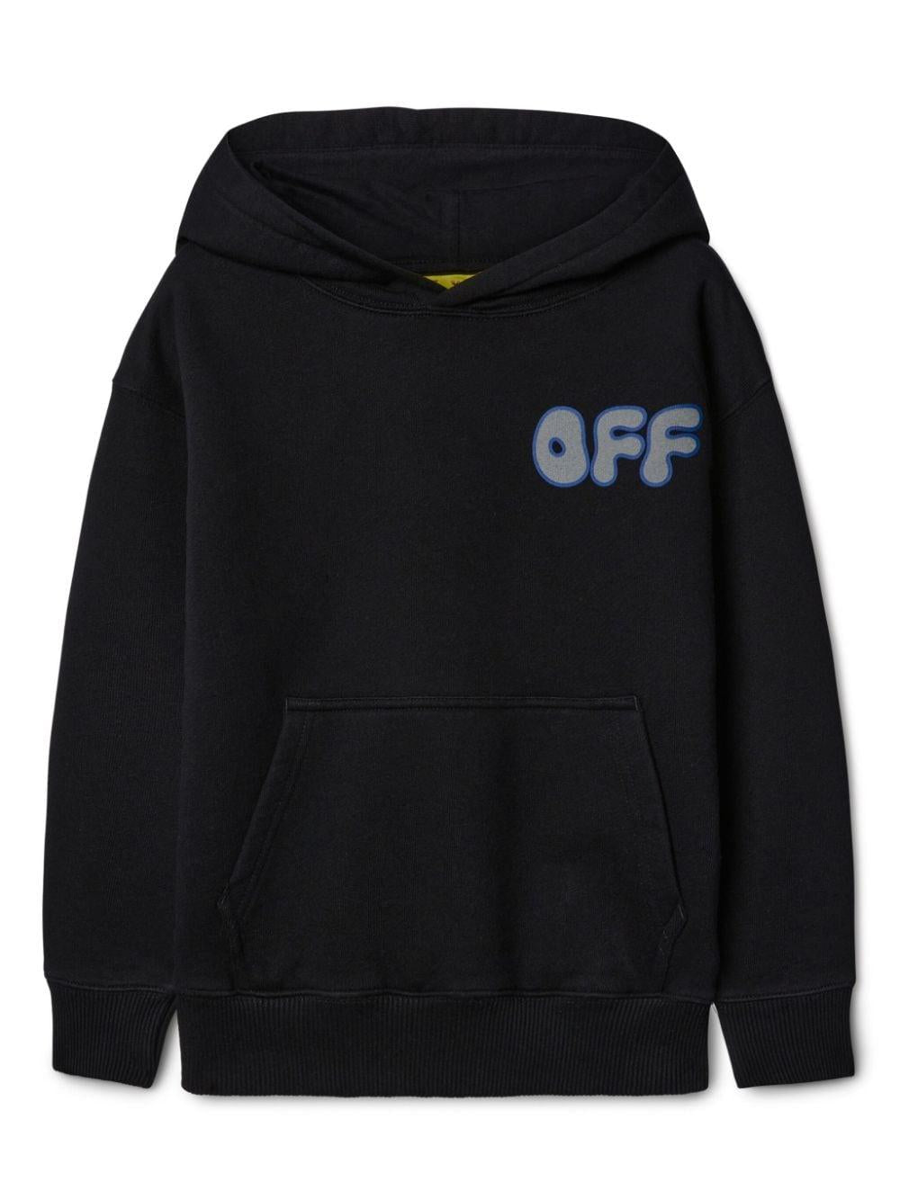 Felpa Arrow Chunky con cappuccio per bambino Off-White Kids nero maniche con spalle scese – Accessorio premium elegante