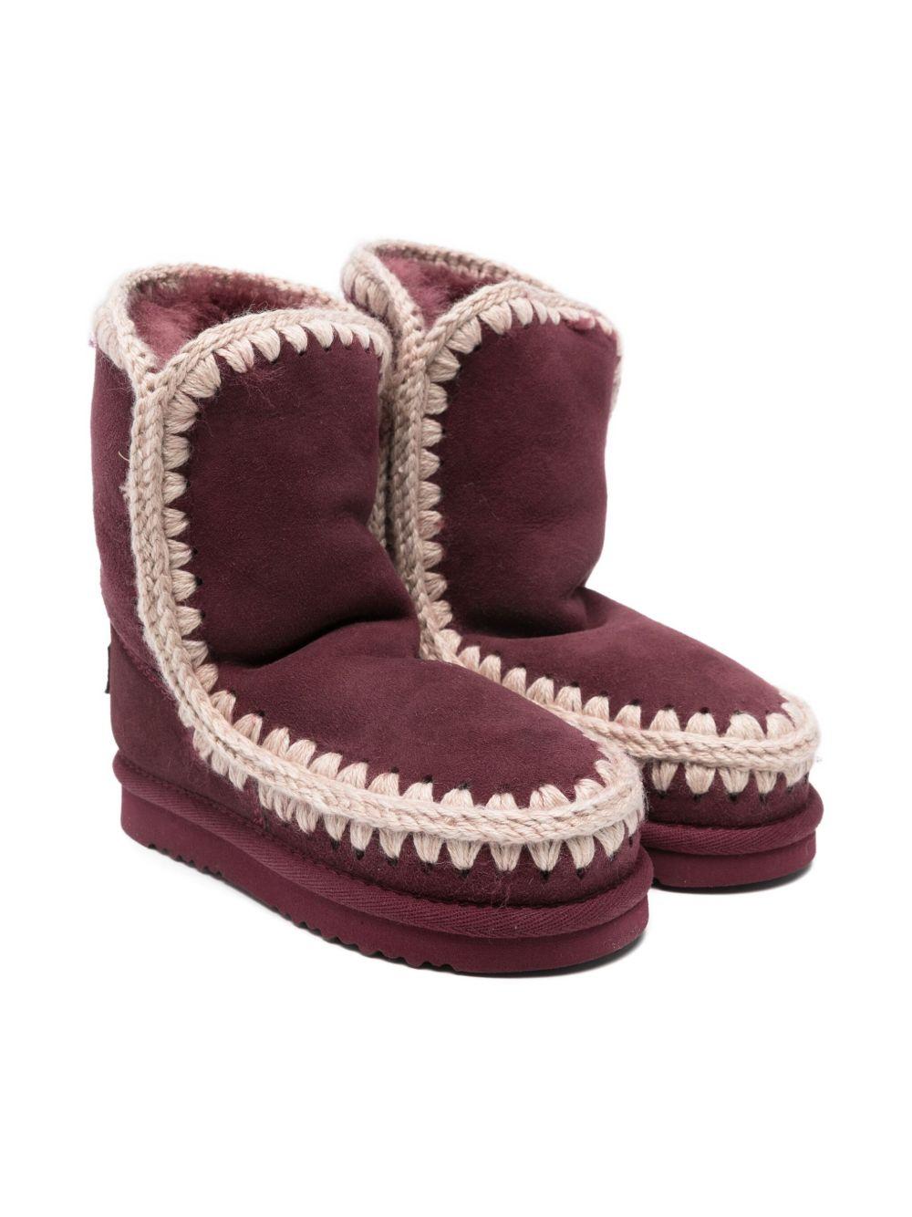 Stivali per bambina Mou Kids rossi con rifiniture all'uncinetto – Accessorio premium elegante