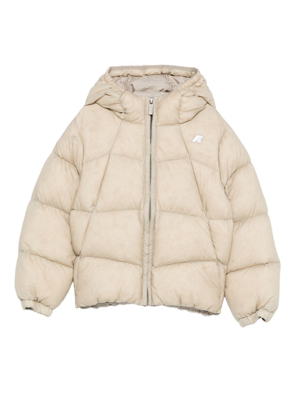 Piumino per bambino K Way Kids beige con cappuccio – Accessorio premium elegante