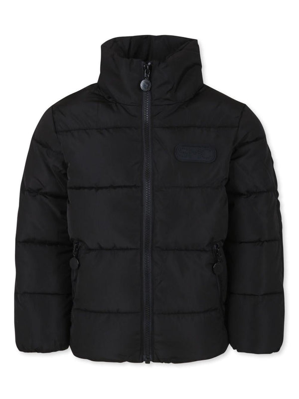 Piumino per bambino Stella McCartney Kids nero con applicazione logo – Accessorio premium elegante