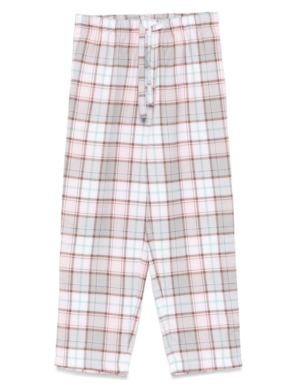 Pantaloni pigiama per bambina MC2 Saint Barth Kids in flanella rosa con motivo tartan – Accessorio premium elegante