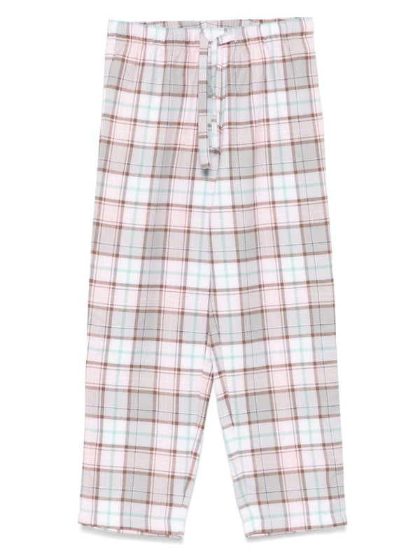 Pantaloni pigiama per bambina MC2 Saint Barth Kids in flanella rosa con motivo tartan – Accessorio premium elegante