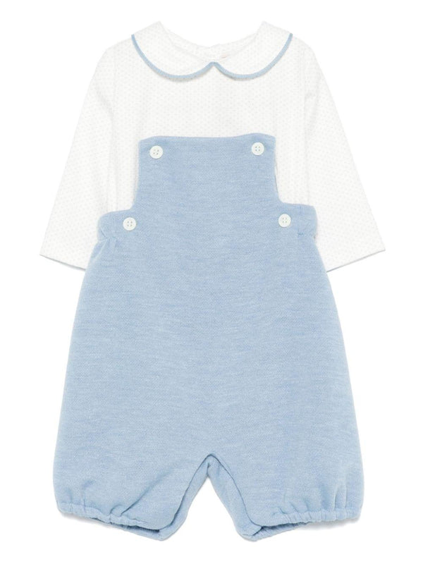 Tutina per neonato La Stupenderia bianco e azzurro a pois – Accessorio premium elegante