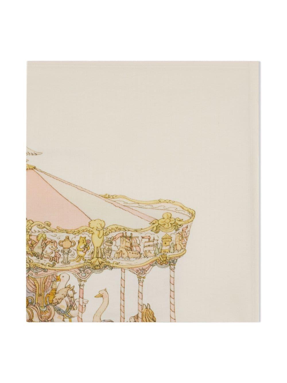 Set di 3 coperte per neonati Atelier Choux Paris beige con stampa Carousel – Accessorio premium elegante