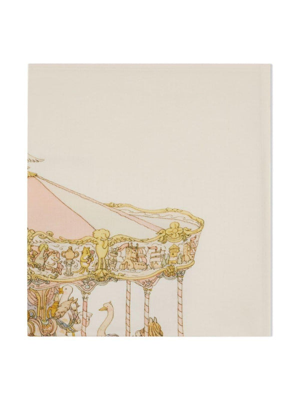 Set di 3 coperte per neonati Atelier Choux Paris beige con stampa Carousel – Accessorio premium elegante