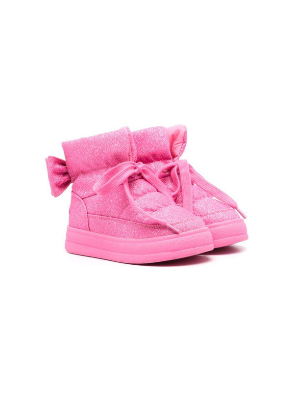 Stivali per bambina Monnalisa rosa con design imbottito con glitter – Accessorio premium elegante